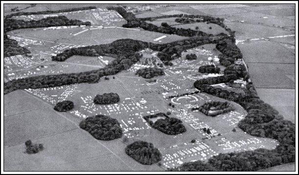 photograph taken from the air over Arrowe Park at the 3rd Scout Jamboree 1929.