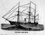 Sketch drawn of HMS Birkenhead showing how she broke up before sinking.